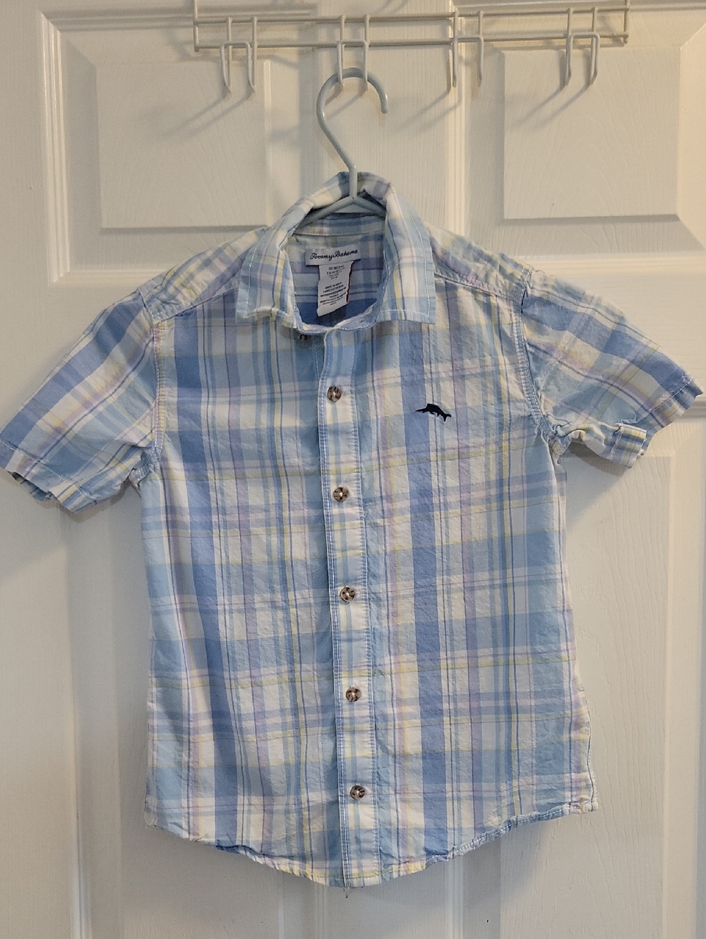 Tommy Bahama Light Blue Plaid Short Sleeve Shirt